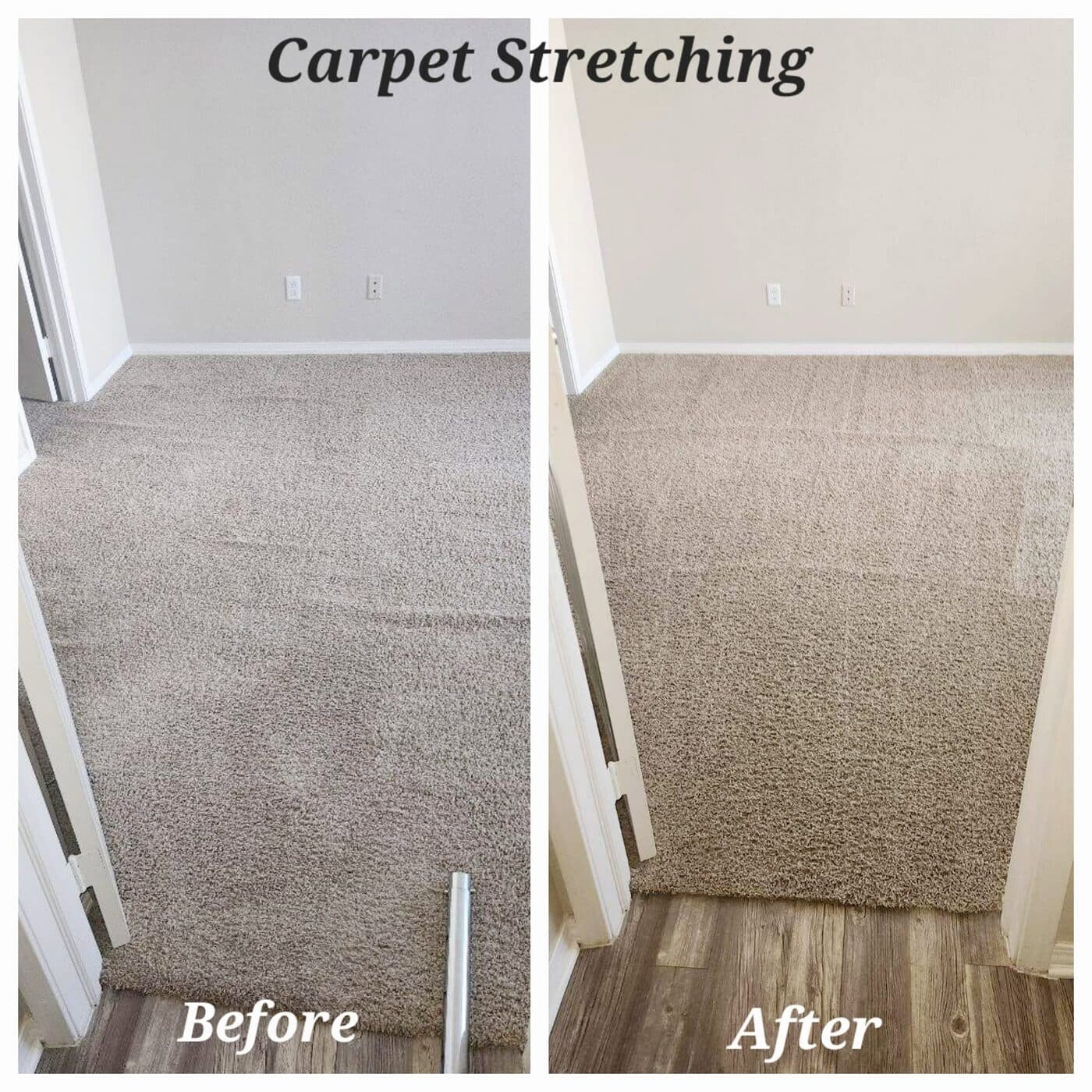 Before and after: Carpet stretching